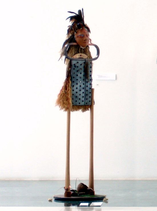 The Salka Woman, free standing sculpture by Susana Sor�. Last exhibited at The Tomas Center Gallery in Gainesville in 2013. Originally part of a sculptural installation of 27 figures entitled, A Gathering. Image copyright 2022 by Susana Sori