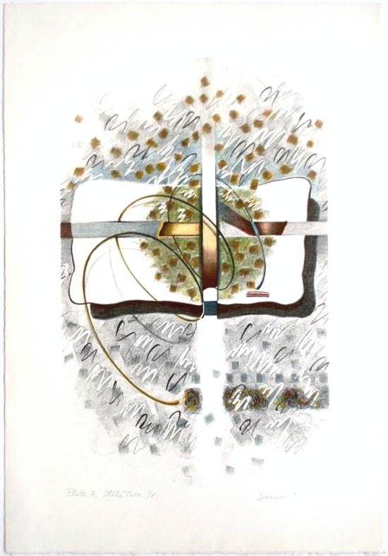 Plate 7 - Stare Two, Lithograph by Susana Sori, image copyright 2013 Susana Sori