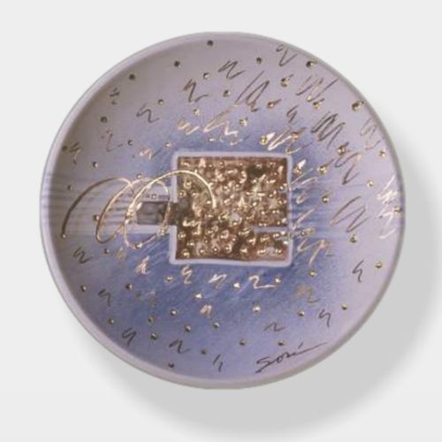 Plate One, clay, pigments and gold inlay. Fine Art by Sor�. Image copyright 2013 by Susana Sori