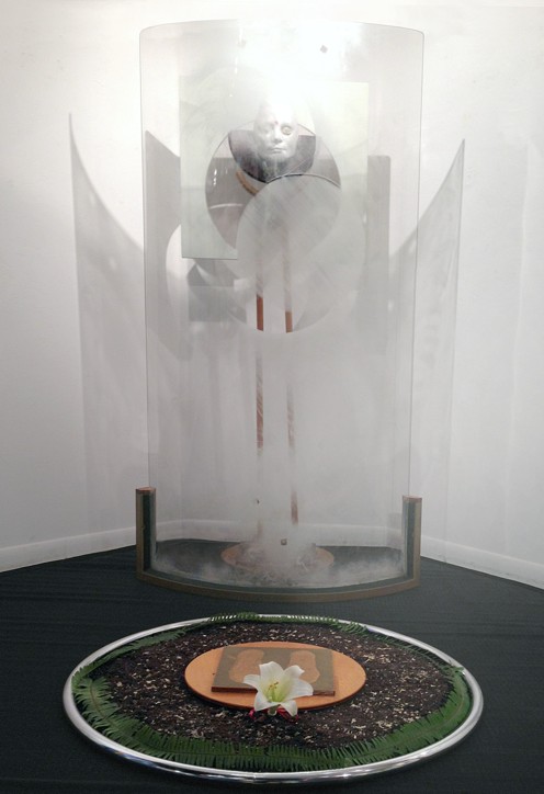 The Unseen Guide by Susana Sor�, a free standing sculptural installation in three pieces, completed in 2013 and last exhibited at The Tomas Center Gallery in Gainesville in 2013. Fine Art by Sor�. Image copyright 2013 by Susana Sori